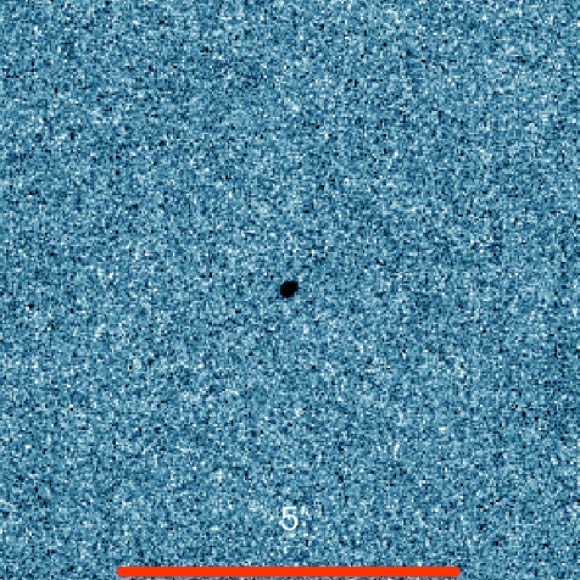 Stack of eight exposures of 1998 SH2 taken on September 3 and 4, 2025, by the ATLAS Chile telescope. No coma or tail is visible. Image credit: ATLAS/Farnocchia et al., doi: 10.1038/s41550-026-02913-7.