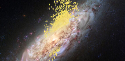 Using supercomputer simulations of galaxies like the Milky Way, Batrakov et al. found that galaxies with slowly rotating stellar haloes are more likely to have experienced a major ‘disk flip,’ where our Galaxy’s disk changed its orientation by more than 90 degrees. Image credit: Batrakov et al.