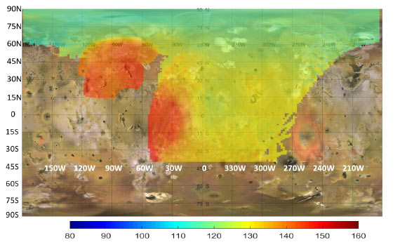 Juno's Microwave Vision Unveils Jupiter's Volcanic Moon Io: A Deep Dive into Its Hidden Secrets 1 This map shows temperature gradients across Io based on data from NASA's Juno spacecraft's Microwave Radiometer. Red indicates the highest local heat output. Image credit: NASA / JPL-Caltech / SwRI / USGS.
