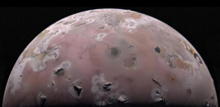 The north polar region of Io was captured by NASA’s Juno spacecraft on December 30, 2023. Image credit: NASA / JPL-Caltech / SwRI / MSSS / Gerald Eichstädt.