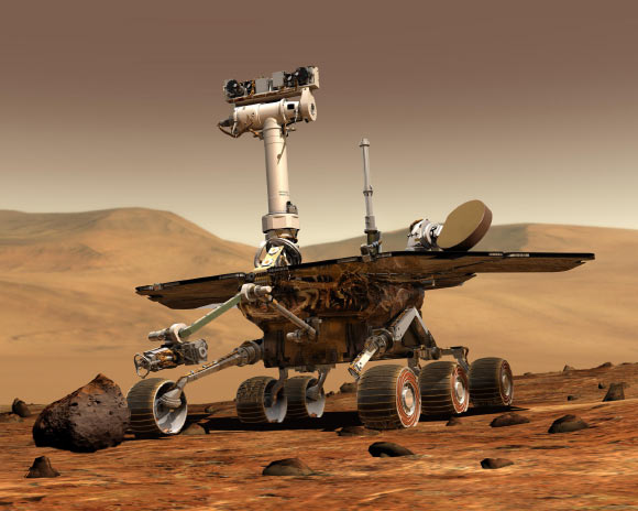 NASA’s Spirit rover on Mars. Image credit: NASA.
