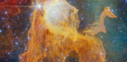 This Webb image shows the Treasure Chest, a cometary globule located within the famous Carina Nebula. Image credit: NASA / ESA / CSA / Webb / M. Reiter / M.H. Özsaraç.