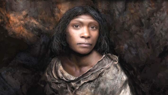 An artist’s rendering of a Homo antecessor individual known as the Girl of Gran Dolina. Image credit: Tom Björklund.