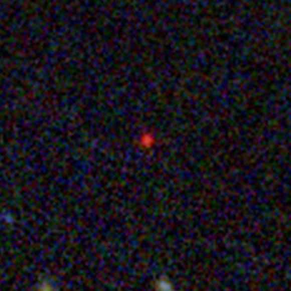 This Webb image shows the MoM-BH*-1 object. Image credit: NASA / ESA / CSA / Webb / Naidu et al., doi: 10.1038/s41586-026-10846-4.