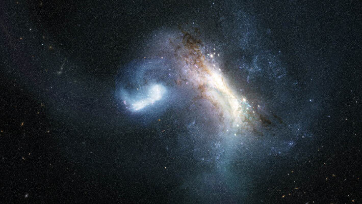 About 11.8 billion years ago, a dwarf galaxy known as LKH merged with the early Milky Way. Image credit: NASA / ESA / Joseph Olmsted, STScI.