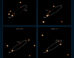 This sequence of images, taken with the GRAVITY instrument at ESO’s Very Large Telescope Interferometer, show several stars orbiting Sagittarius A*. One of these stars, known as S301, was recently found to pass much closer to the black hole than any other known star. Image credit: ESO / GRAVITY Collaboration.