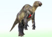 Reconstruction of the iguanodontian dinosaur from the Ashizawa Formation in Japan; the red bone is the right sternal. Image credit: Masato Hattori.
