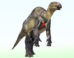 Reconstruction of the iguanodontian dinosaur from the Ashizawa Formation in Japan; the red bone is the right sternal. Image credit: Masato Hattori.