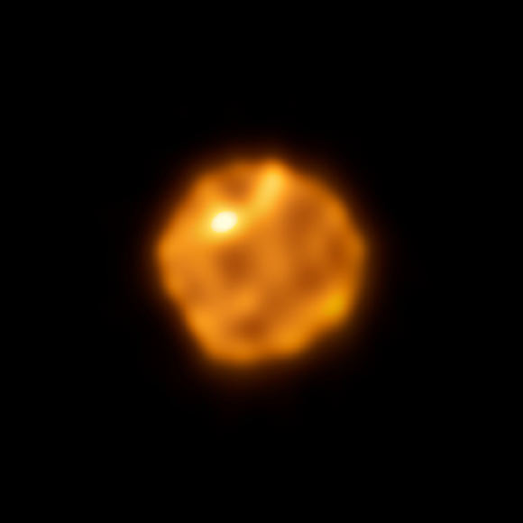 This ALMA image shows the red supergiant star Betelgeuse. Image credit: ALMA / ESO / NAOJ / NRAO / Dent et al.