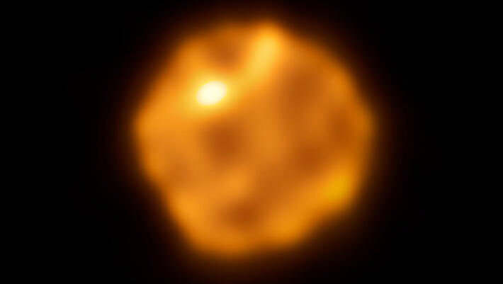 This ALMA image shows the red supergiant star Betelgeuse. Image credit: ALMA / ESO / NAOJ / NRAO / Dent et al.