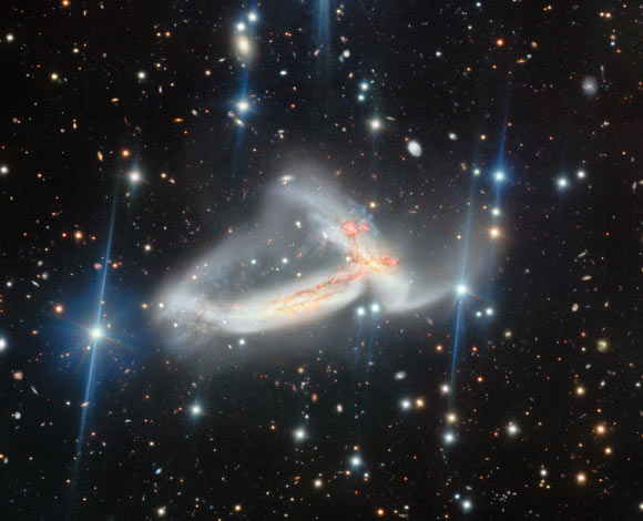 This image of NGC 7253 was captured by the Gemini North telescope on Maunakea, one half of the International Gemini Observatory. Image credit: International Gemini Observatory / NOIRLab / NSF / AURA / J. Miller & M. Rodriguez, International Gemini Observatory & NSF’s NOIRLab / T.A. Rector, University of Alaska Anchorage & NSF’s NOIRLab / D. de Martin & M. Zamani, NSF’s NOIRLab.