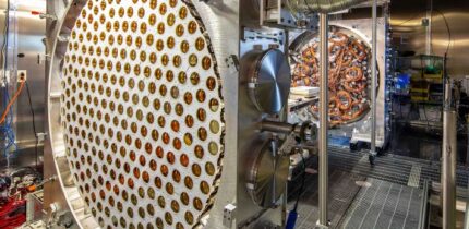 To search for dark matter, LZ uses photomultiplier tubes (shown here before installation in the detector) to capture light from particle interactions. Image credit: Matthew Kapust / Sanford Underground Research Laboratory.