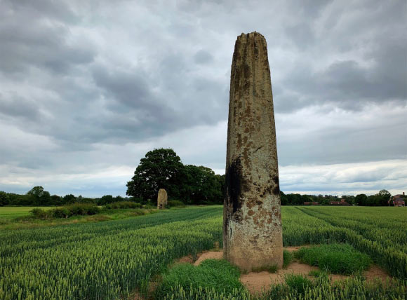 The Devil’s Arrows, the three towering gritstone megaliths on the western outskirts of Boroughbridge, Yorkshire, the United Kingdom. Image credit: Curtin University.