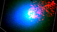 The distribution of dust (blue), gas (green) and ions (red) in the interstellar comet 3I/ATLAS. Image credit: Lea Ferellec.