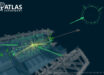 Event display of a candidate Higgs boson decay to a photon and a lepton pair, from proton-proton collisions recorded with the ATLAS detector in 2022. Image credit: ATLAS Collaboration / CERN.