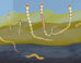 Reconstruction of Conotubus hemiannulatus and its symbiotic relationship with sulfur-oxidizing bacteria. Image credit: David Fike.