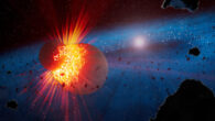 The types of collisions within young stellar systems known as extreme debris disks are relevant to scientists’ understanding of our own Solar System, which is thought to have undergone similar impact events that created our Moon and shaped Earth’s initial state. Image credit: NASA / ESA / CSA / Joseph Olmsted, STScI.