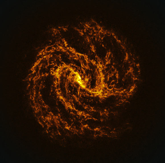 This ALMA image shows the barred spiral galaxy Messier 83. Image credit: ALMA / ESO / NAOJ / NRAO / Koda et al.