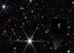 This Webb image shows the host galaxy of FRB 20240304B (shown by the white cross). Image credit: NASA / ESA / CSA / STScI / Themiya Nanayakkara, USYD / Joseph DePasquale, STScI.