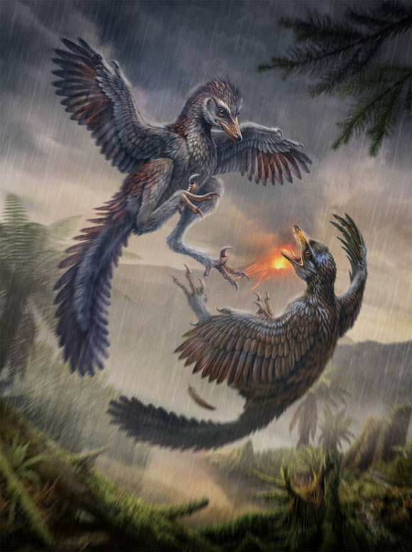 Life reconstruction of Yuezhuornis yangyuanensis. Image credit: Chung-Tat Cheung.