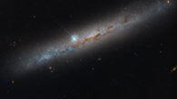 This Hubble image shows the edge-on, intermediate spiral galaxy NGC 1827. Image credit: NASA / ESA / Michael Jones, California Institute of Technology / Gladys Kober, NASA / Catholic University of America.