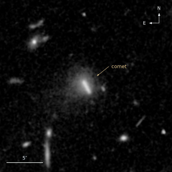 This Euclid shows the comet C/2026 S1 (Euclid). Image credit: ESA / Euclid / Euclid Consortium / NASA / Pöntinen et al.