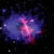 This composite image of the Treble Clef and its galaxy cluster contains X-rays from Chandra and eROSITA, radio data from LOFAR, and infrared data from UKIRT. Image credit: NASA / CXC / INAF-IRA / Botteon et al. / UKIDSS-GPS / ASTRON / LOFAR / SAO / N. Wolk.