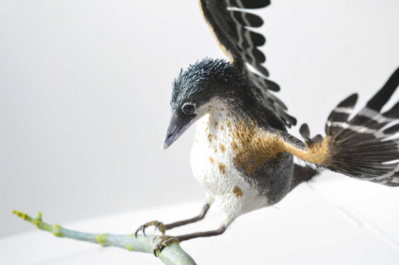 The sculpture of the enantiornithine bird Concornis lacustris. Image credit: Víctor G. Peco & Sergio M. Nebreda, doi: 10.1016/j.hisbio.2026.100047.