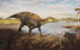 Life reconstruction of the iguanodontian dinosaur Paludohadros proudlovii; in the distance, the large predatory dinosaur Baryonyx walkeri can be seen. Image credit: Guilherme Gehr.