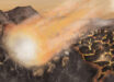 An artist’s impression of cometary impact. Image credit: Scarlett White.