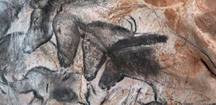 The Horses panel in Chauvet Cave, France. Image credit: Boulard et al., doi: 10.1021/acsomega.6c05061.